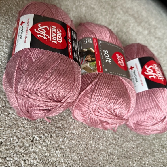 Red Heart Soft Yarn - Rose Blush. 3 Skeins. Yarn has slight sheen! Gorgeous! - Picture 2 of 7